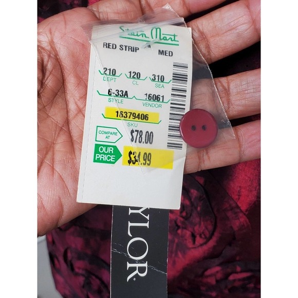 Scott Taylor Women Burgundy Polyester Collared Long Sleeve Buttons Down Shirt M - Picture 7 of 12